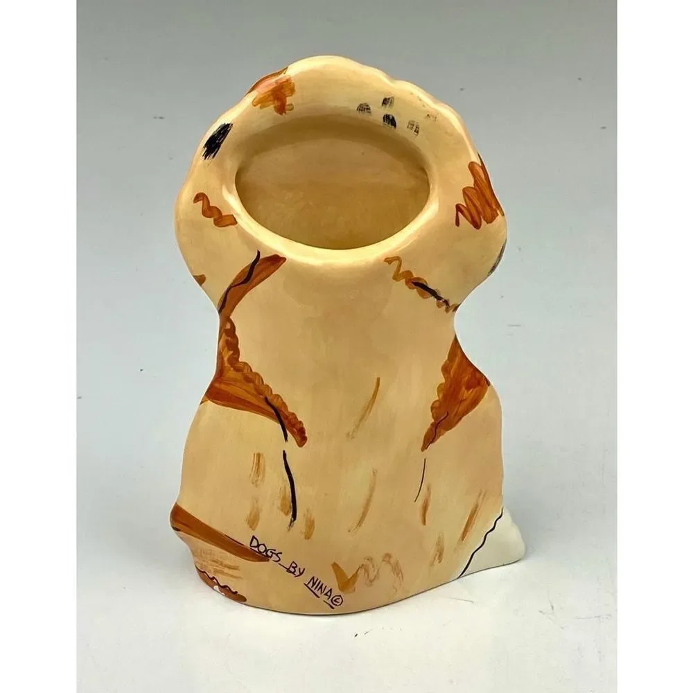 Dogs By Nina Vase Planter Beagle Puppy Beautiful Condition Nina Lyman Tan 8in CN
